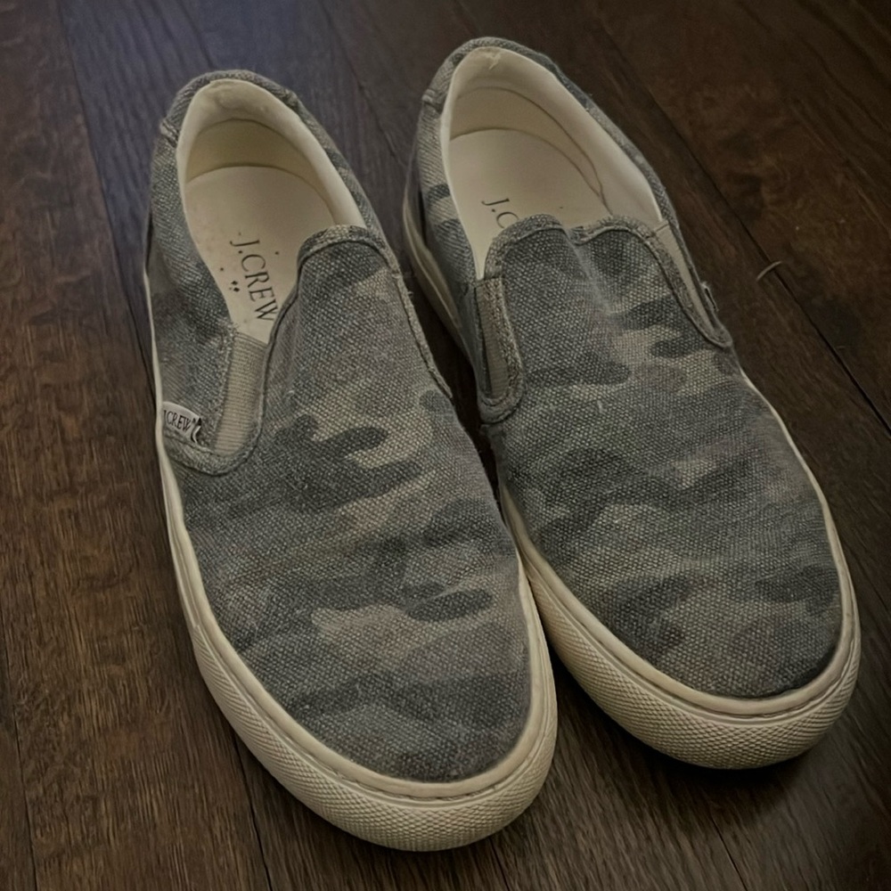 Women’s 6.5 J. crew Camouflage Slip on Sneakers